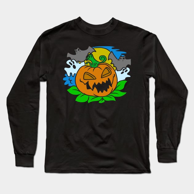 Helloween tshirt with nice Horro motive for creepy people Long Sleeve T-Shirt by KK-Royal